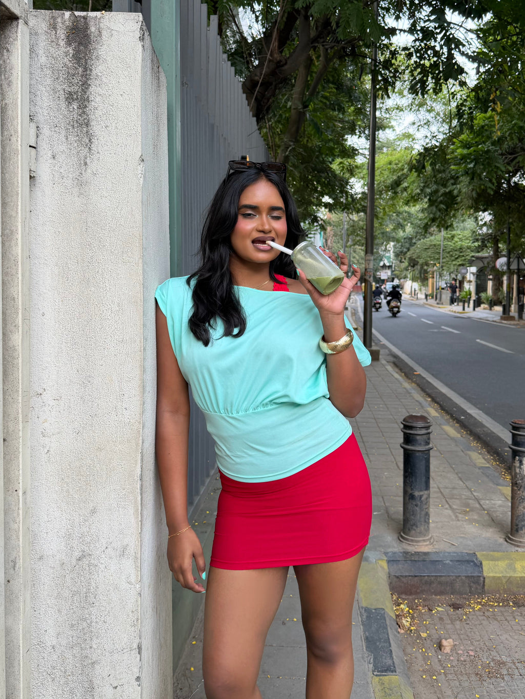 Aquamarine Asymmetric Top